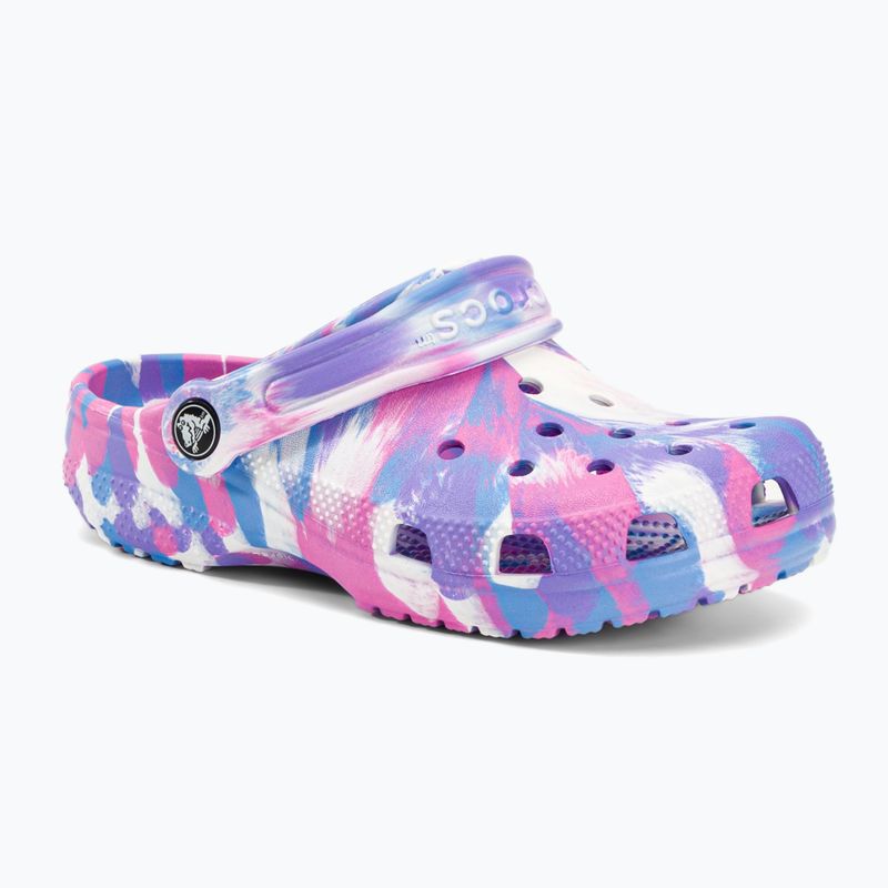 Klapki dziecięce Crocs Classic Marbled Clog Kids white/pink