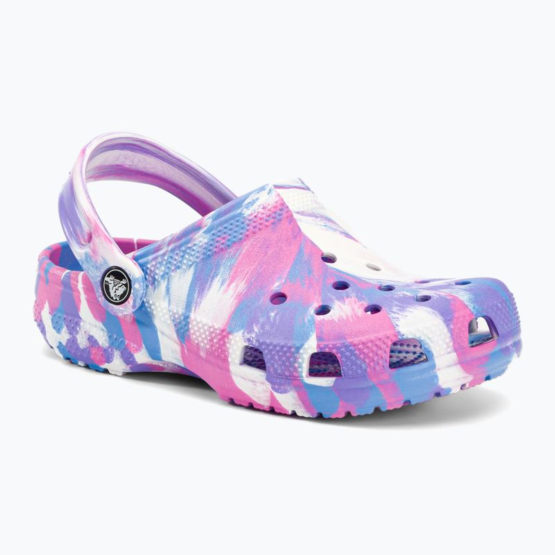 Klapki dziecięce Crocs Classic Marbled Clog Kids white/pink 2