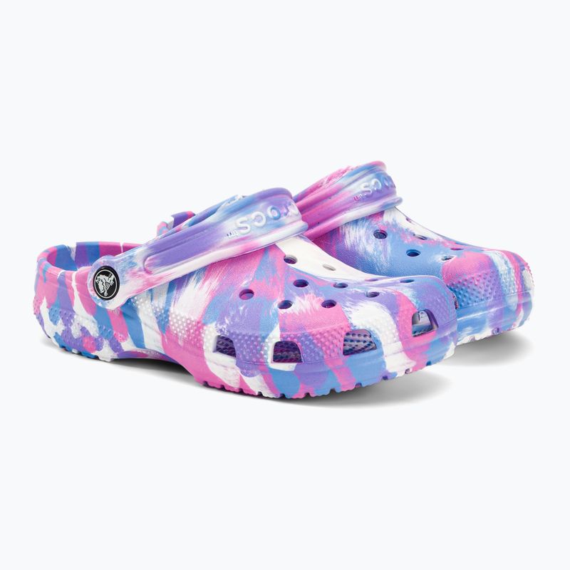 Klapki dziecięce Crocs Classic Marbled Clog Kids white/pink 5