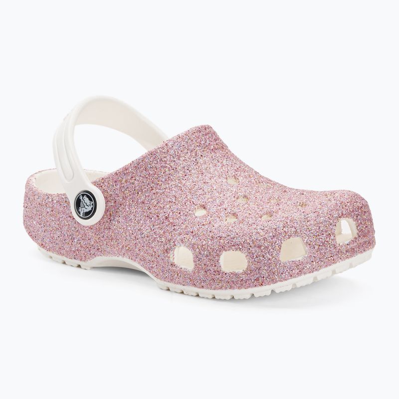 Klapki dziecięce Crocs Classic Glitter Clog Kids white/rainbow 2