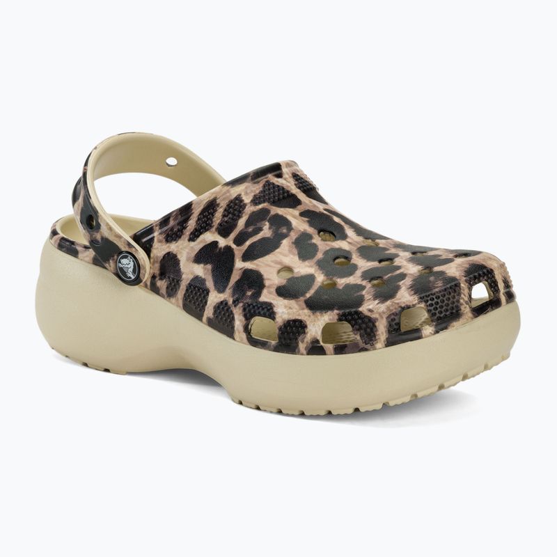 Klapki damskie Crocs Classic Platform Animal Remix bone/leopard 2