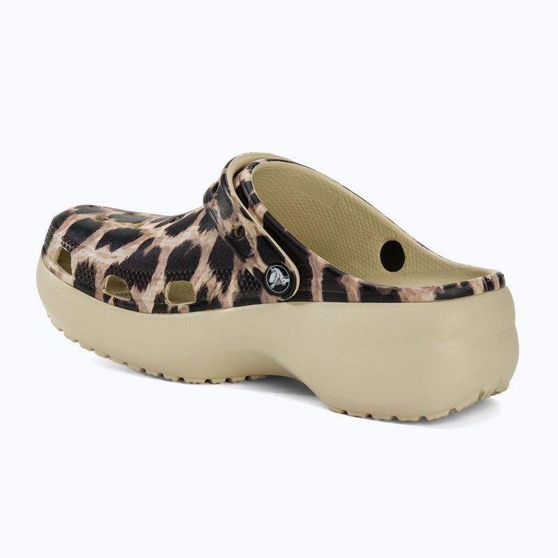 Klapki damskie Crocs Classic Platform Animal Remix bone/leopard 4