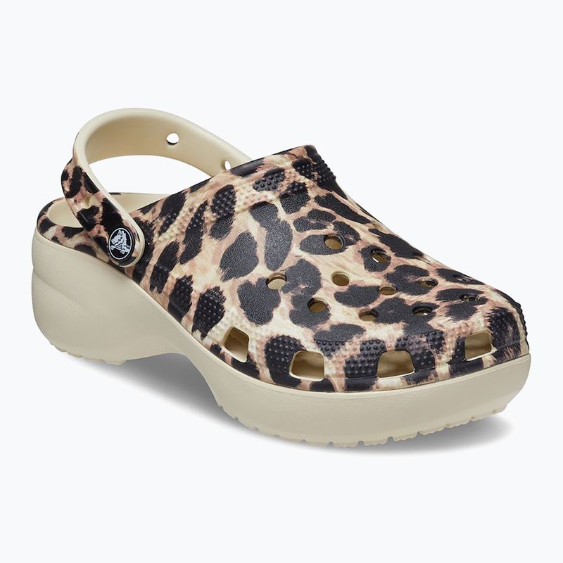 Klapki damskie Crocs Classic Platform Animal Remix bone/leopard 9