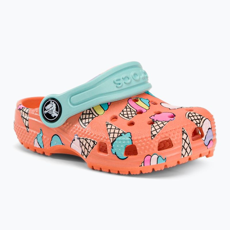 Klapki dziecięce Crocs Classic Pool Party Clog Toddler papaya