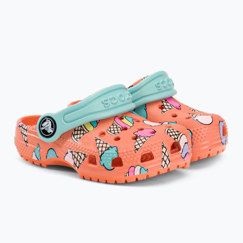 Klapki dziecięce Crocs Classic Pool Party Clog Toddler papaya 5