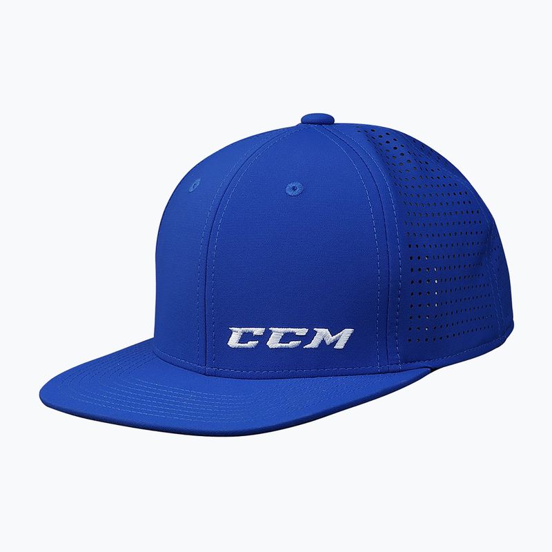 Czapka z daszkiem dziecięca CCM Small Logo Flat Brim YTH royal