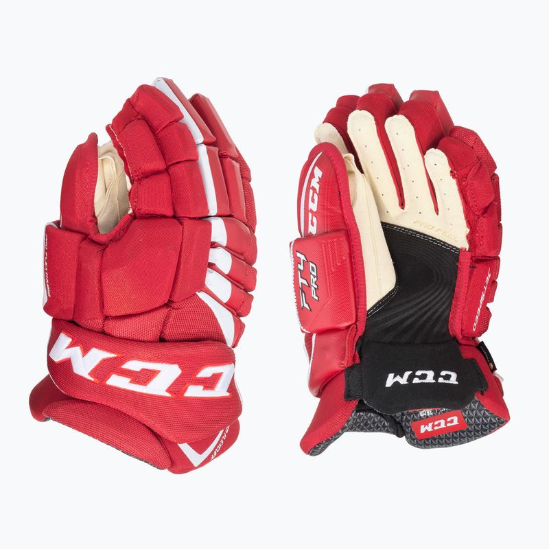 Rękawice hokejowe dziecięce CCM JetSpeed FT4 JR red/white
