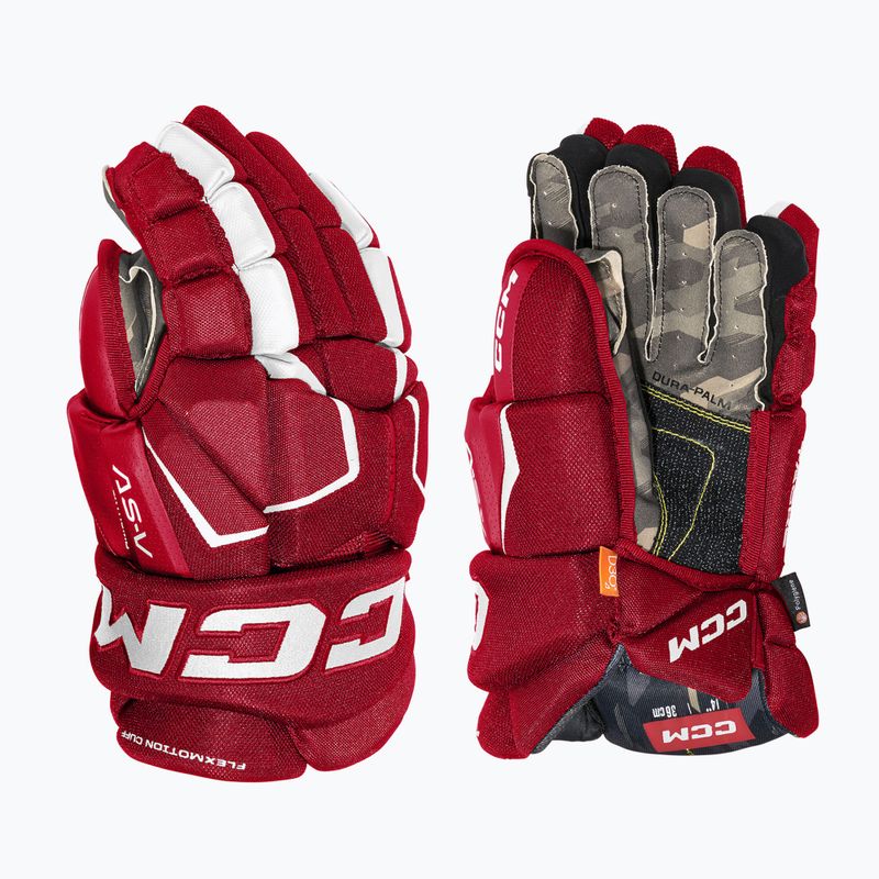 Rękawice hokejowe CCM Tacks AS-V SR red/white