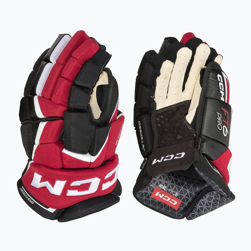 Rękawice hokejowe CCM JetSpeed FT6 Pro SR black/red/white