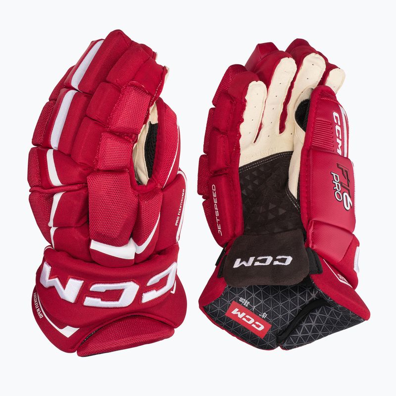 Rękawice hokejowe CCM JetSpeed FT6 Pro SR red/white