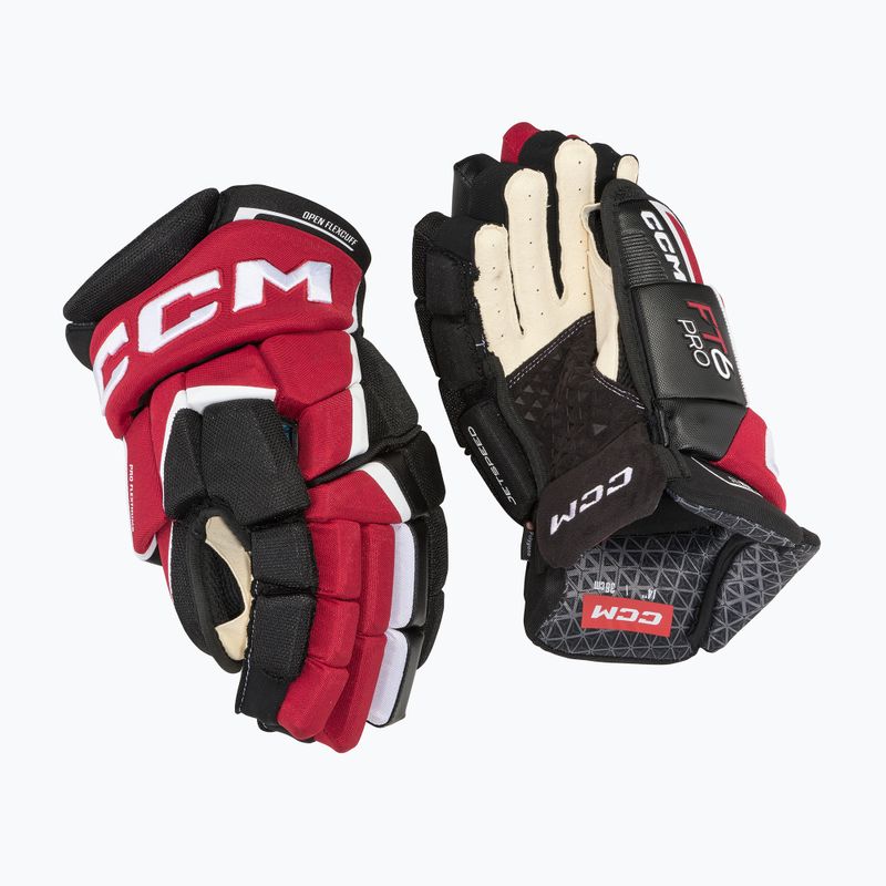 Rękawice hokejowe dziecięce CCM JetSpeed FT6 Pro JR black/red/white 2
