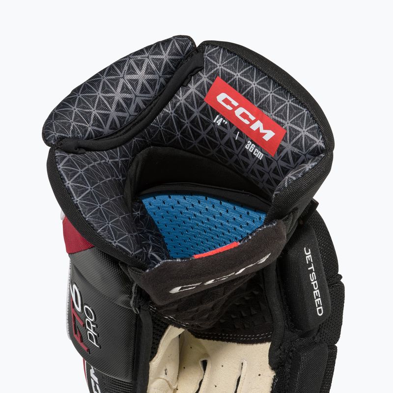 Rękawice hokejowe dziecięce CCM JetSpeed FT6 Pro JR black/red/white 4