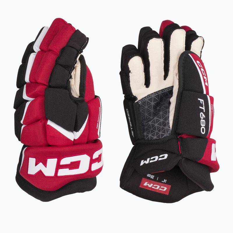 Rękawice hokejowe CCM JetSpeed FT680 SR black/red/white