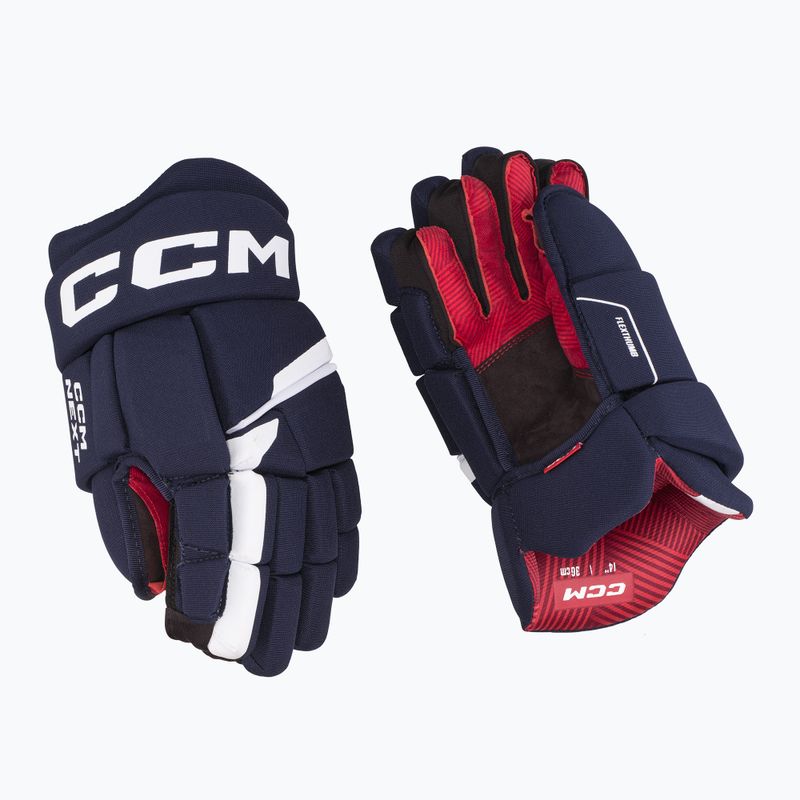 Rękawice hokejowe dziecięce CCM Next YTH navy/white