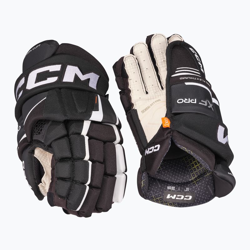 Rękawice hokejowe CCM Tacks XF Pro SR black/white 2