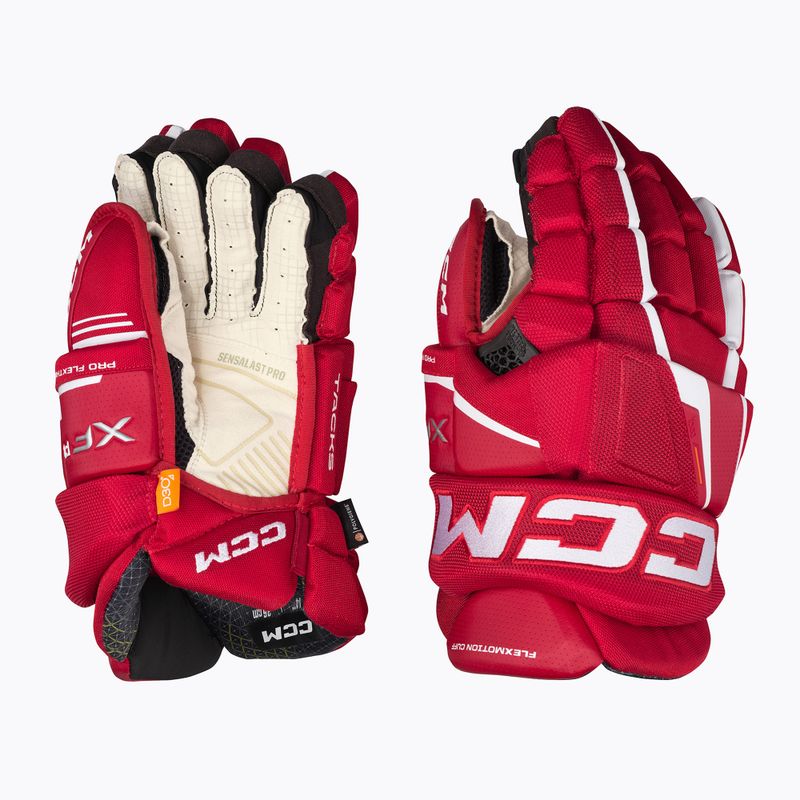 Rękawice hokejowe CCM Tacks XF Pro SR red/white