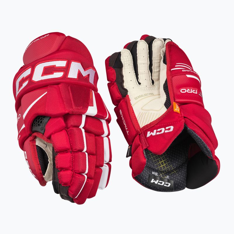 Rękawice hokejowe CCM Tacks XF Pro SR red/white 2