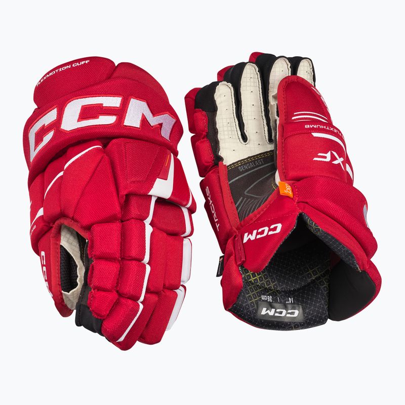 Rękawice hokejowe CCM Tacks XF SR red/white 2