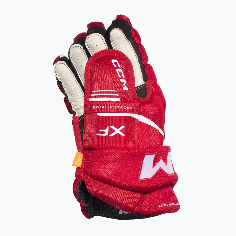 Rękawice hokejowe CCM Tacks XF SR red/white 3