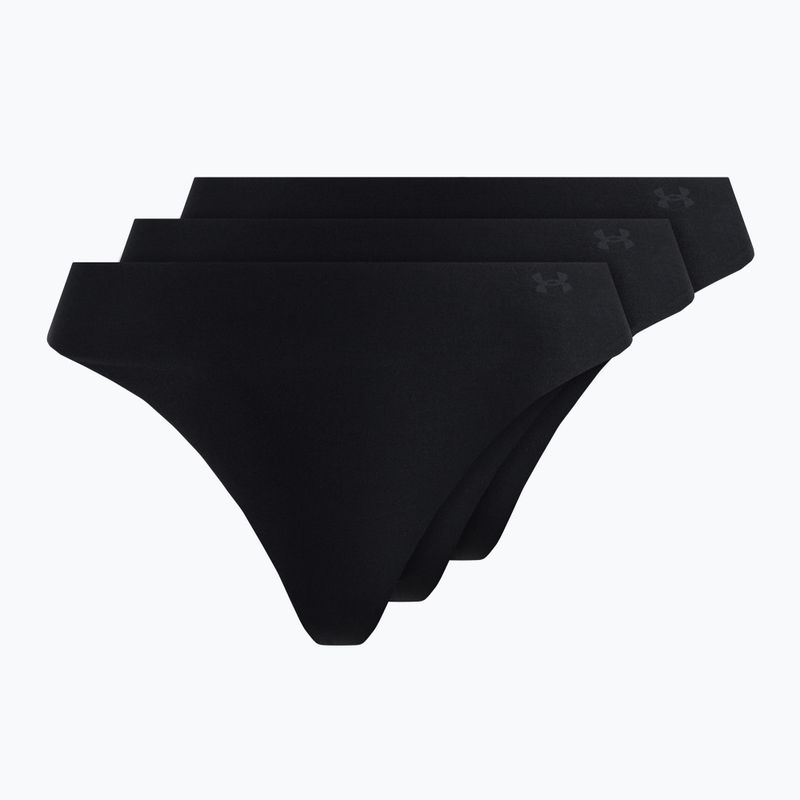 Stringi damskie Under Armour Pure Stretch Thong 3 pary black/black/graphite