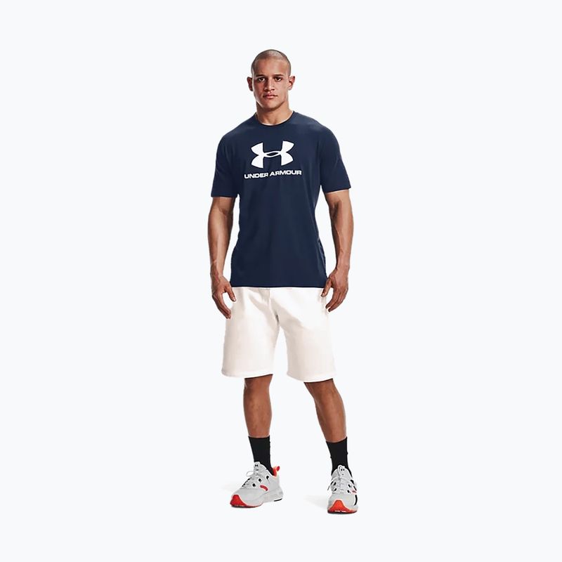 Koszulka męska Under Armour Sportstyle Logo academy/white 5