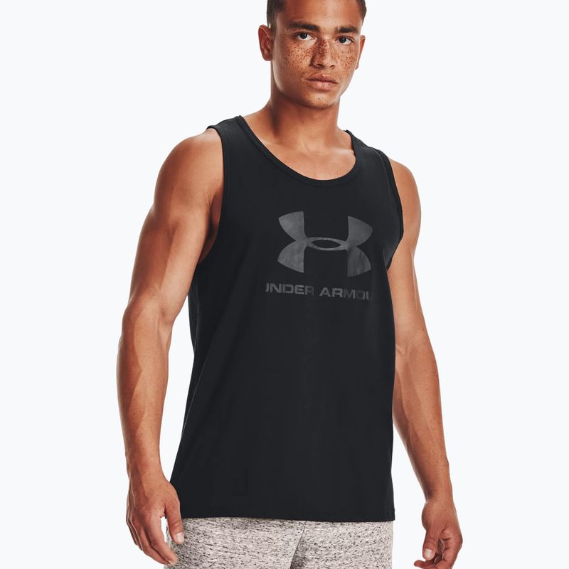 Koszulka treningowa męska Under Armour Sportstyle Logo Tank black/black/black 3