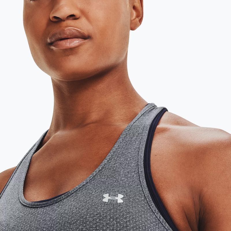 Tank top treningowy damski Under Armour HeatGear Armour Racer pitch gray light heather/metallic silver 3