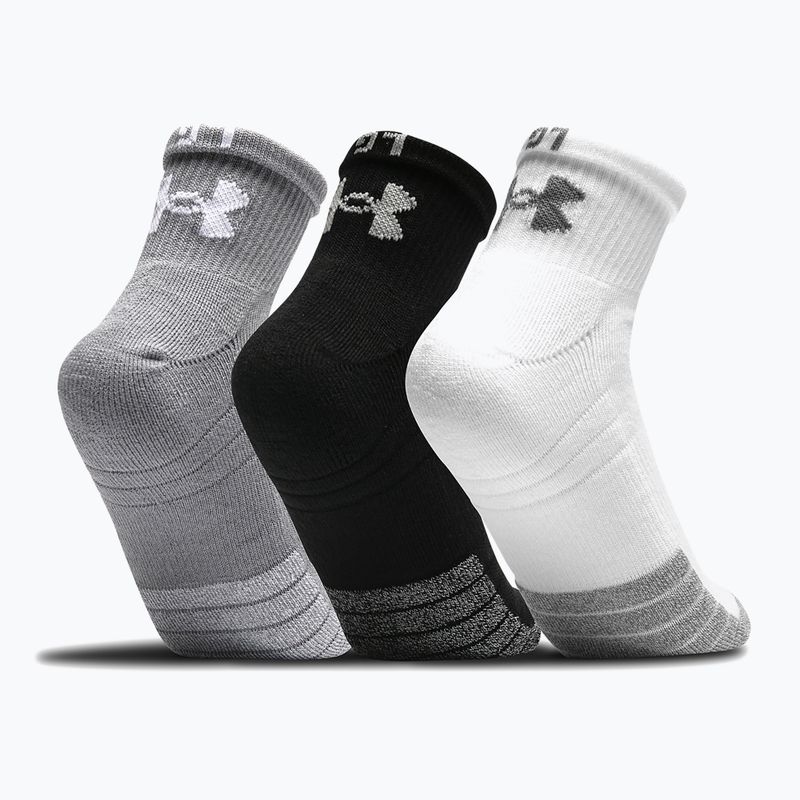 Skarpety Under Armour Heatgear Quarter 3 pary steel/white/white 2