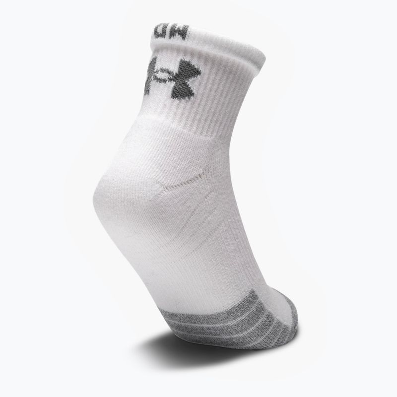 Skarpety Under Armour Heatgear Quarter 3 pary white/white/steel 2