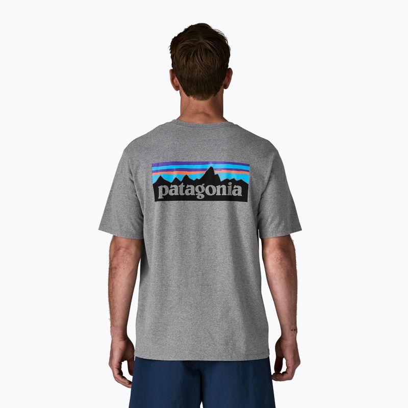 Koszulka męska Patagonia P-6 Logo Responsibili-Tee gravel heather 2