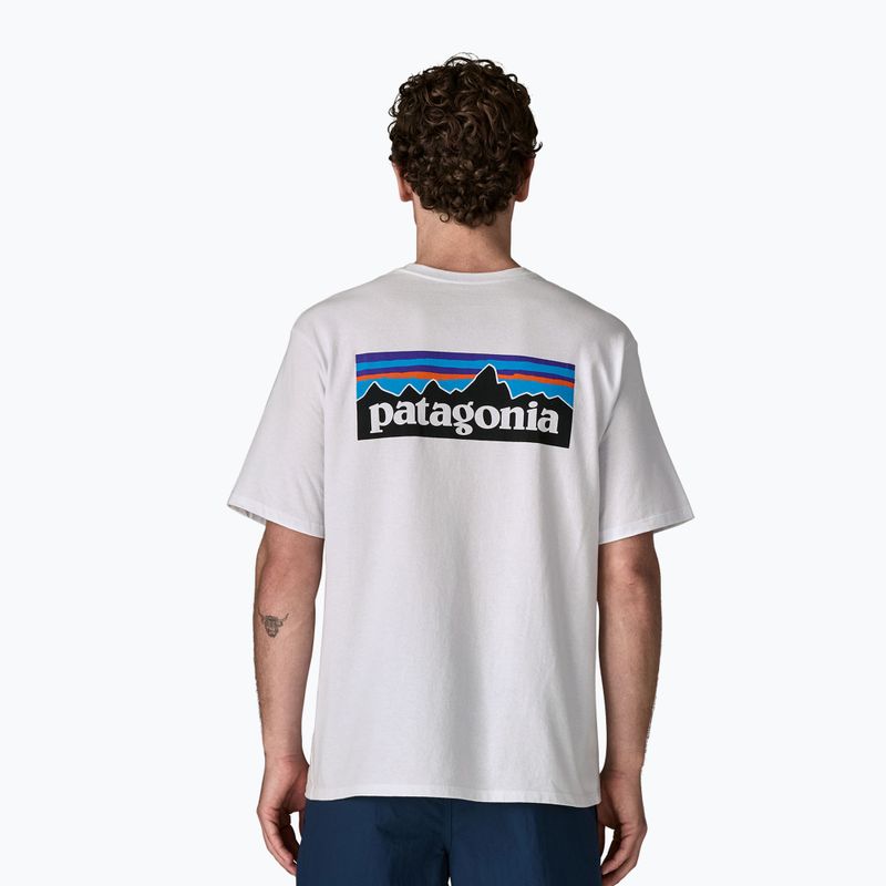 Koszulka męska Patagonia P-6 Logo Responsibili-Tee white 4