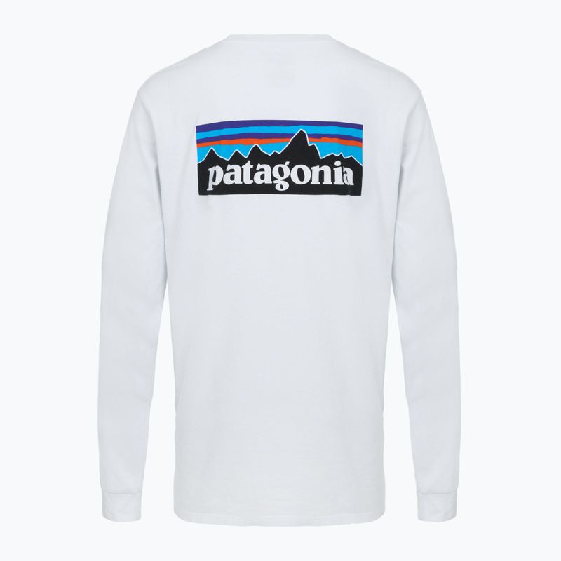 Longsleeve męski Patagonia P-6 Logo Responsibili white 2