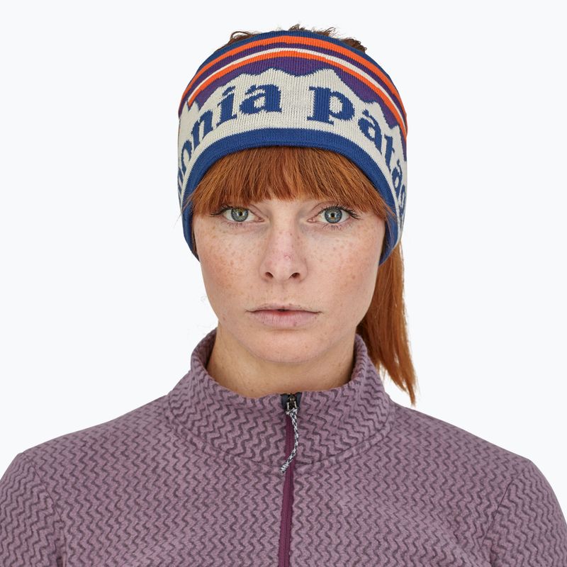 Opaska na głowę damska Patagonia Powder Town fitz roy sunrise knit/birch white 2