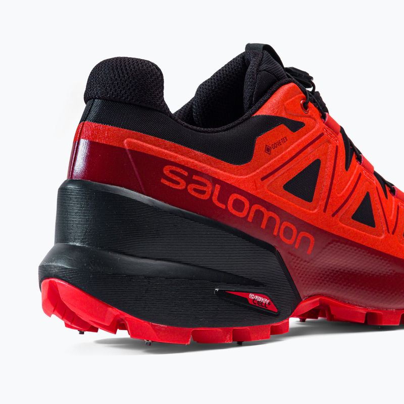 Buty do biegania męskie Salomon Spikecross 5 GTX black/racing red/red 7