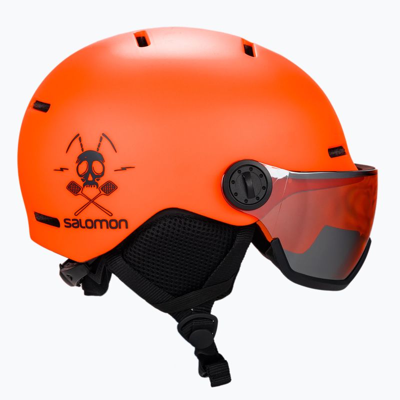 Kask narciarski dziecięcy Salomon Grom Visor Jr flame/tonic orange 4