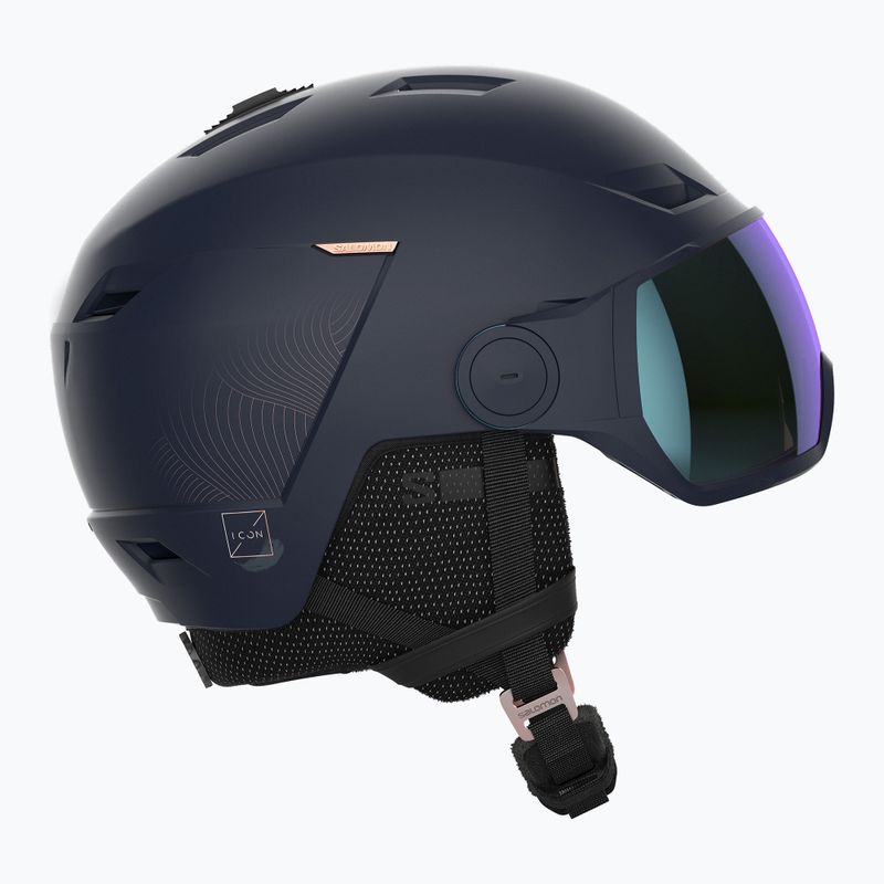 Kask narciarski Salomon Icon LT Visor Photo Sigma W wisteria navy/sky blue 10