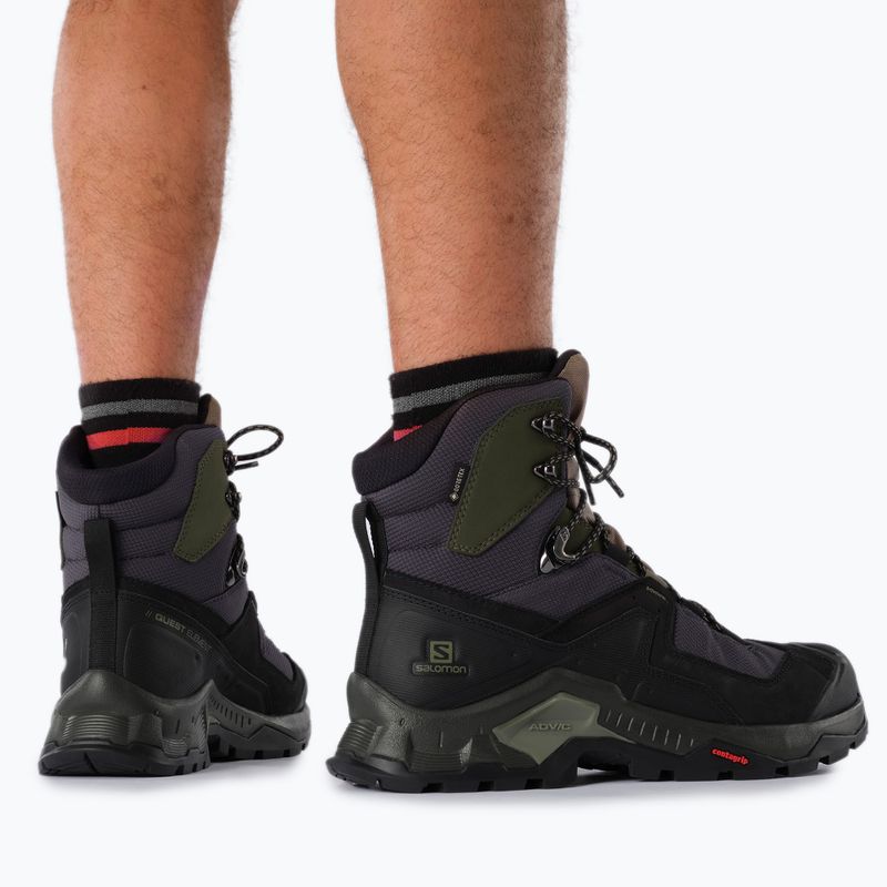 Buty trekkingowe męskie Salomon Quest Element GTX black/deep lichen green/olive night 10