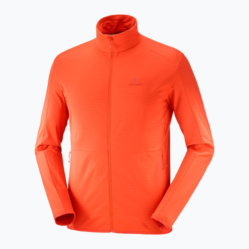 Bluza trekkingowa męska Salomon Outrack Full Zip Mid fiery red