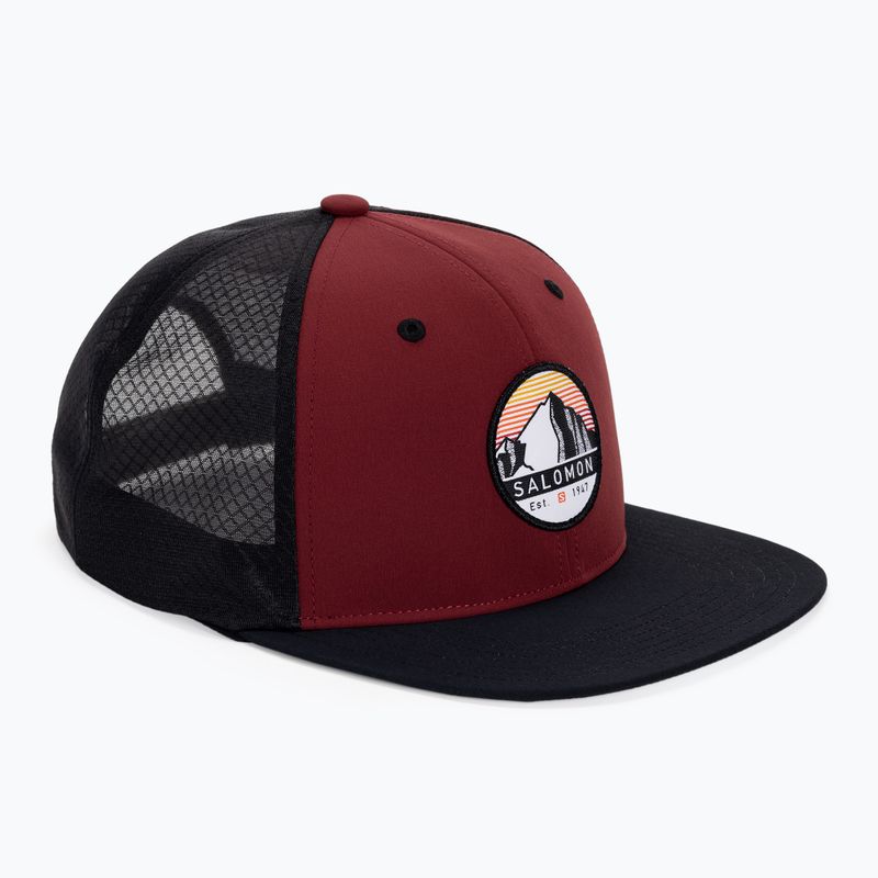 Czapka z daszkiem Salomon Trucker Flat cabernet/fiery red