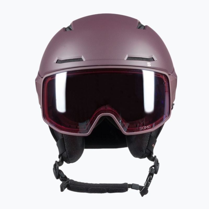 Kask narciarski Salomon Driver Pro Sigma wine tasting/silver pink 2