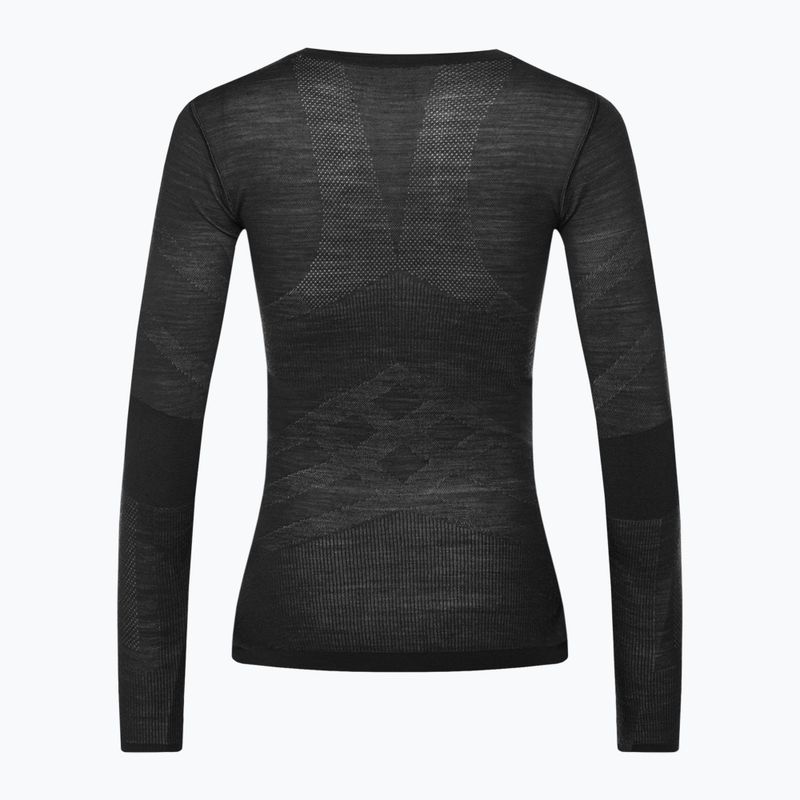 Bluza termoaktywna damska Smartwool Intraknit Merino 200 Crew black/white 2