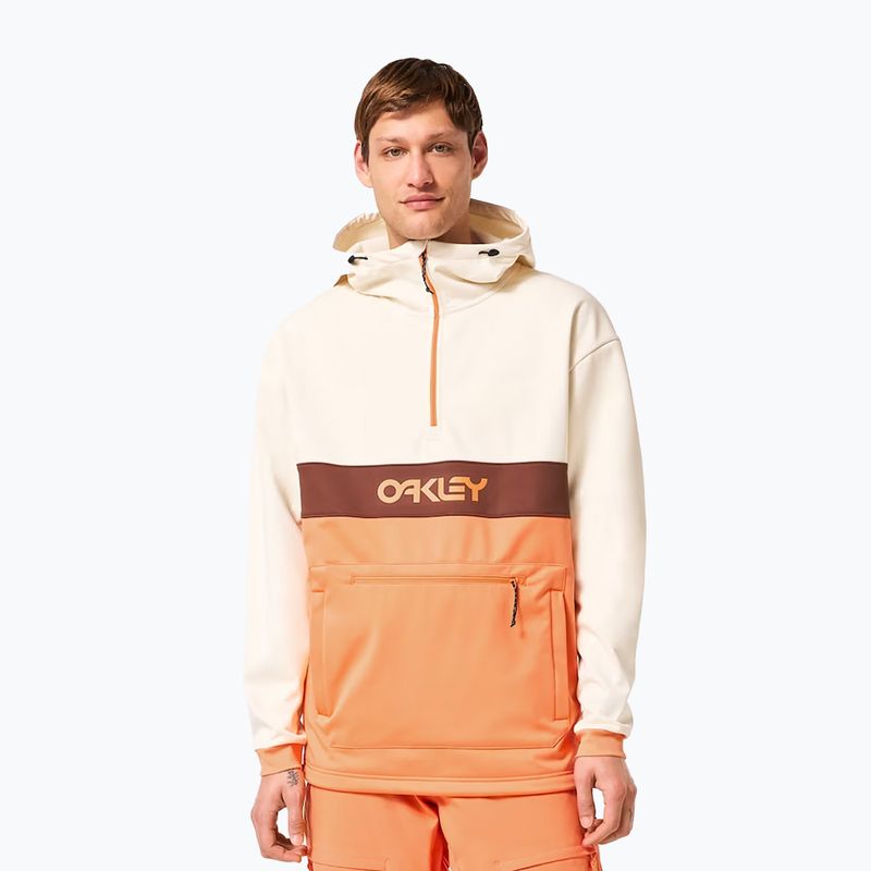 Bluza softshell męska Oakley TNP Nose Grab Softshell Hoodie arctic white/soft orange