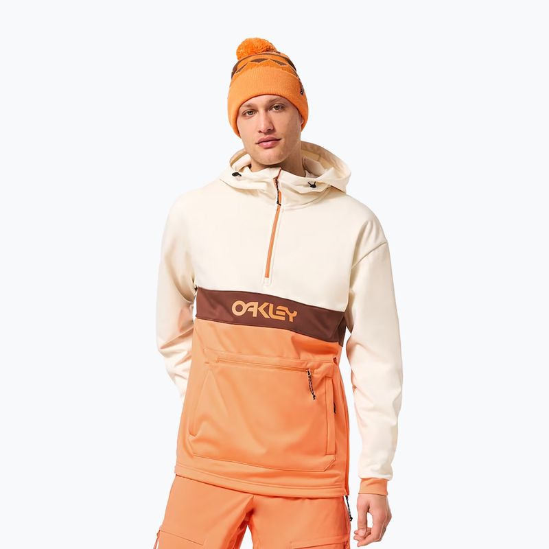 Bluza softshell męska Oakley TNP Nose Grab Softshell Hoodie arctic white/soft orange 3