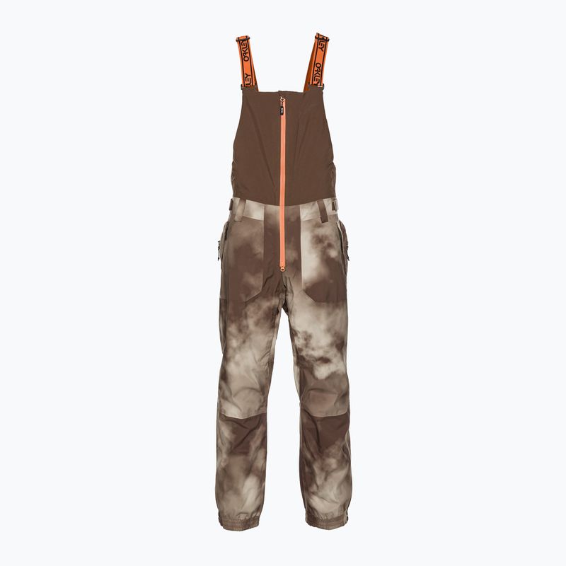 Spodnie snowboardowe męskie Oakley TC Gunn RC Bib 3.0 brown clouds print 13