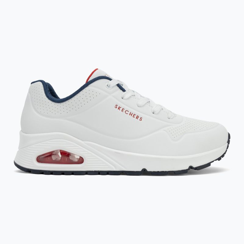 Buty SKECHERS Uno Stand On Air white durabuck/navy/red trim/mesh 2