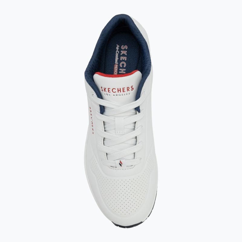 Buty SKECHERS Uno Stand On Air white durabuck/navy/red trim/mesh 5