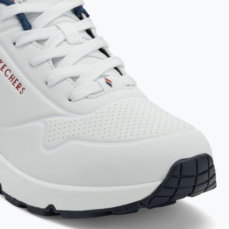 Buty SKECHERS Uno Stand On Air white durabuck/navy/red trim/mesh 7