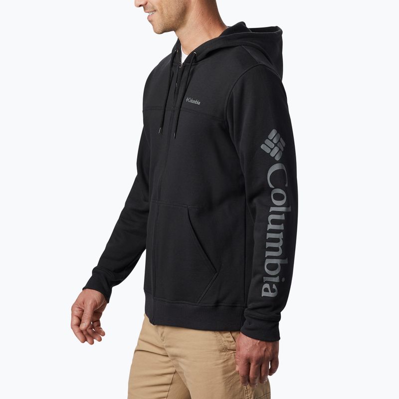 Bluza męska Columbia Logo Fleece Full Zip black/csc sleeve logo 4