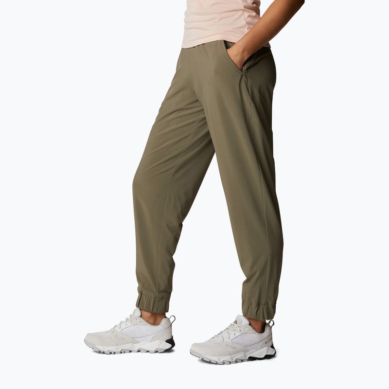 Spodnie trekkingowe damskie Columbia Pleasant Creek Warm Jogger stone green 2
