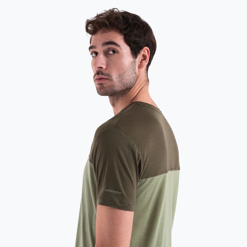 Koszulka trekkingowa męska icebreaker Merino Cool-Lite Sphere III SS Tee Colour Block lichen/loden 4